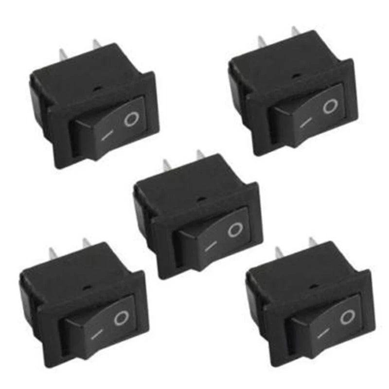 10Pcs Auto Car Truck Boat Round Rocker DC 250V 3A 2-Pin ON/OFF Toggle SPST Switches Rocker Switch 10*15mm