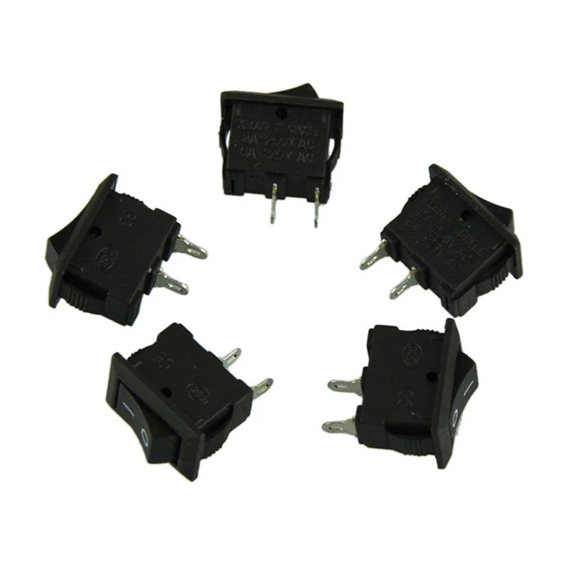 10Pcs Auto Car Truck Boat Round Rocker DC 250V 3A 2-Pin ON/OFF Toggle SPST Switches Rocker Switch 10*15mm