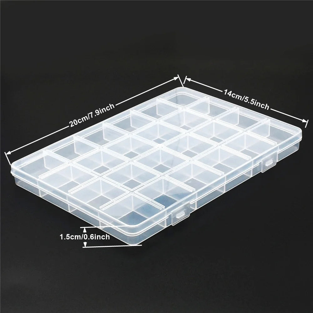 6-32 Compartments Plastic Storage Box Organizer Jewelry Container with Dividers for Beads Art DIY Crafts Sewing Jewelry Supplies
