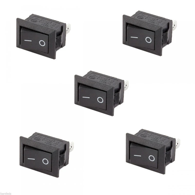 10Pcs Auto Car Truck Boat Round Rocker DC 250V 3A 2-Pin ON/OFF Toggle SPST Switches Rocker Switch 10*15mm