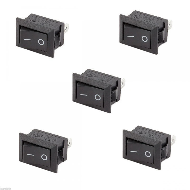 10Pcs Auto Car Truck Boat Round Rocker DC 250V 3A 2-Pin ON/OFF Toggle SPST Switches Rocker Switch 10*15mm