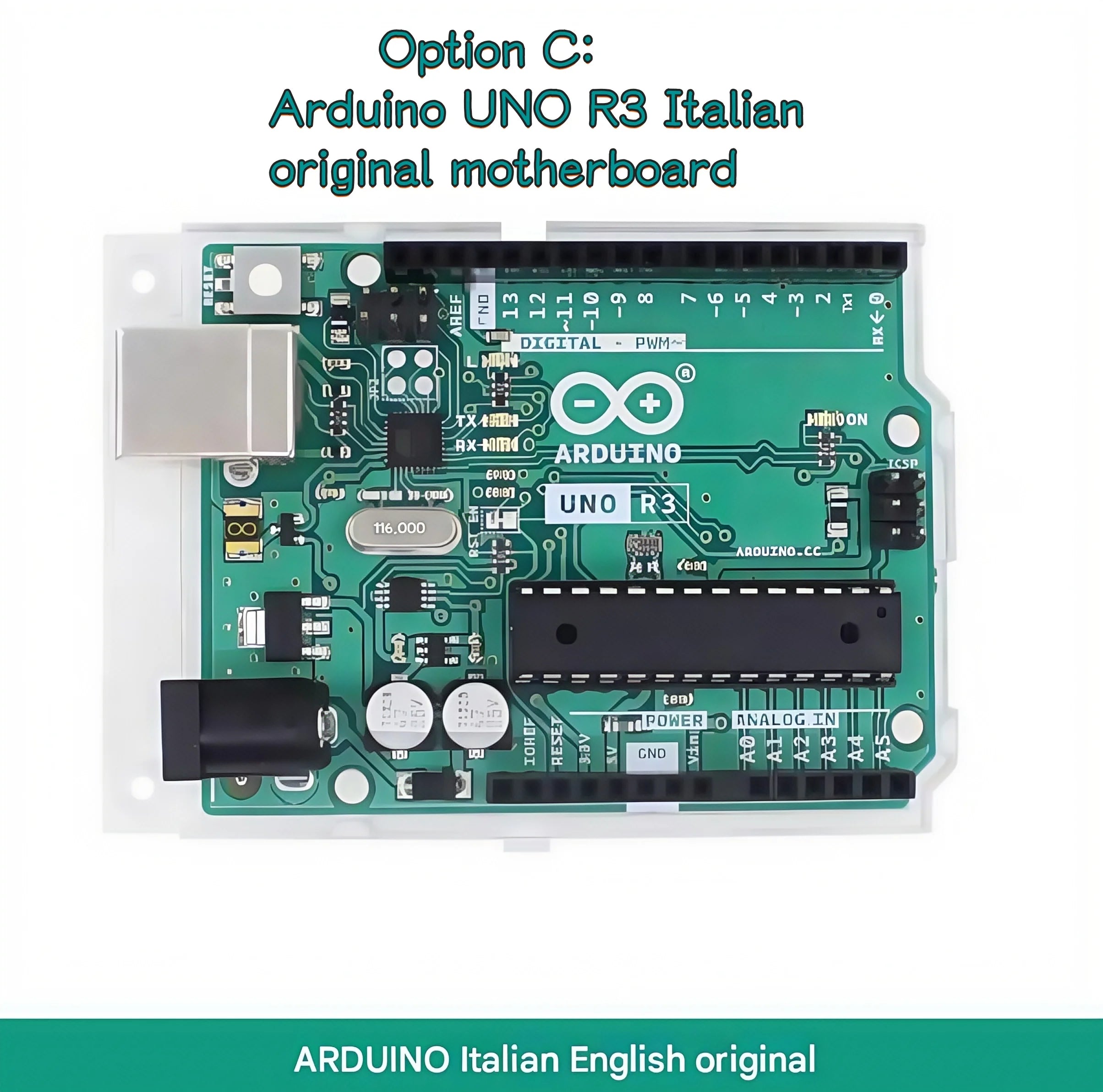 Arduino UNO R3 Italian original development board. Original MCU and Arduino UNO R3 domestic compatible version.