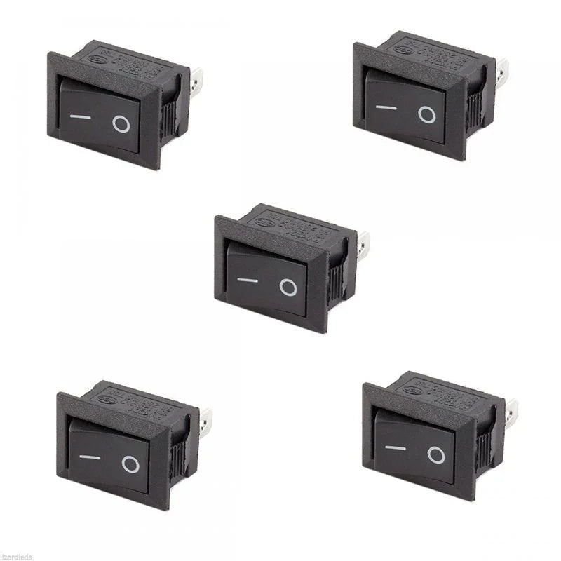 10Pcs Auto Car Truck Boat Round Rocker DC 250V 3A 2-Pin ON/OFF Toggle SPST Switches Rocker Switch 10*15mm
