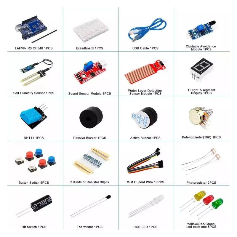 Basic Starter Kit for Arduino Uno Set R3 DIY Kit - R3 Board / Breadboard + Retail Box
