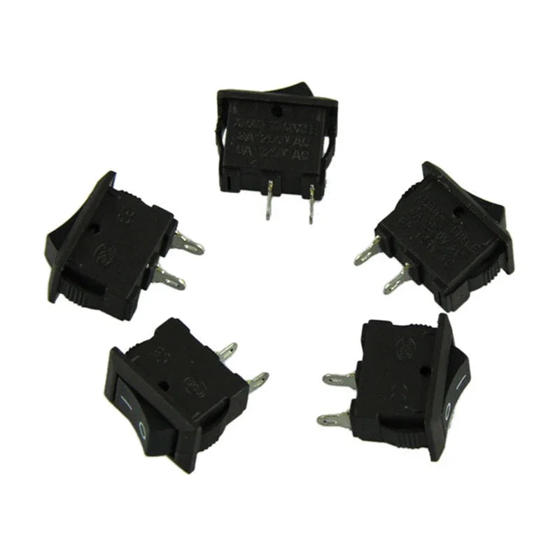 10Pcs Auto Car Truck Boat Round Rocker DC 250V 3A 2-Pin ON/OFF Toggle SPST Switches Rocker Switch 10*15mm