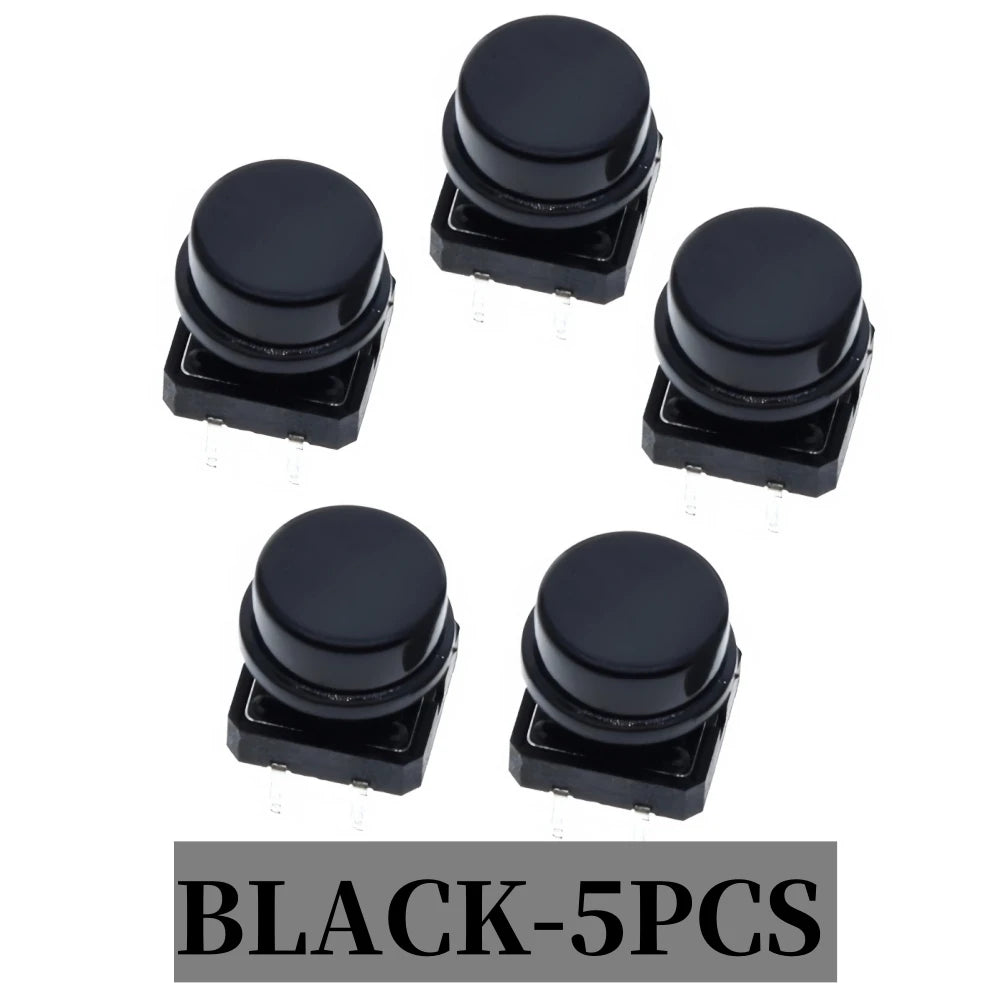 5PCS Tactile Push Button Switch Momentary 12*12*7.3MM Micro switch button + 5PCS Tact Cap(5 colors) for Arduino Switch