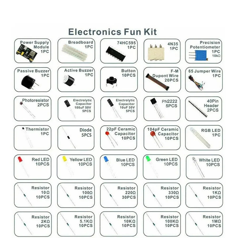 DIY Project Starter Kit For Arduino  Kit Electronic DIY Kit Electronic Component Set With Box 830 Tie-points Breadboard