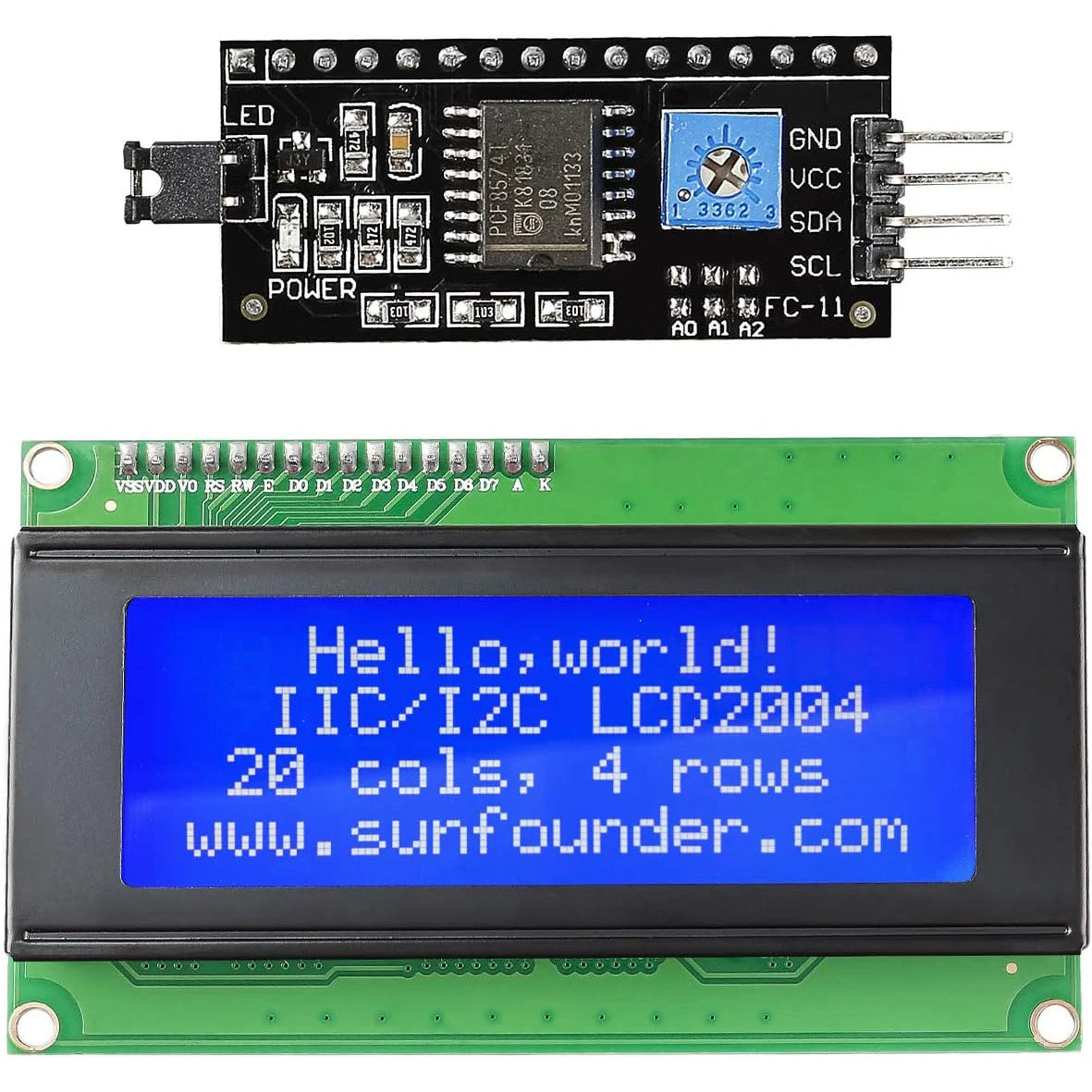 20x4 2004 LCD Display Module with IIC/I2C Serial Interface Adapter IIC I2C TWI Serial 2004 20x4 LCD Module Shield for Arduino R3