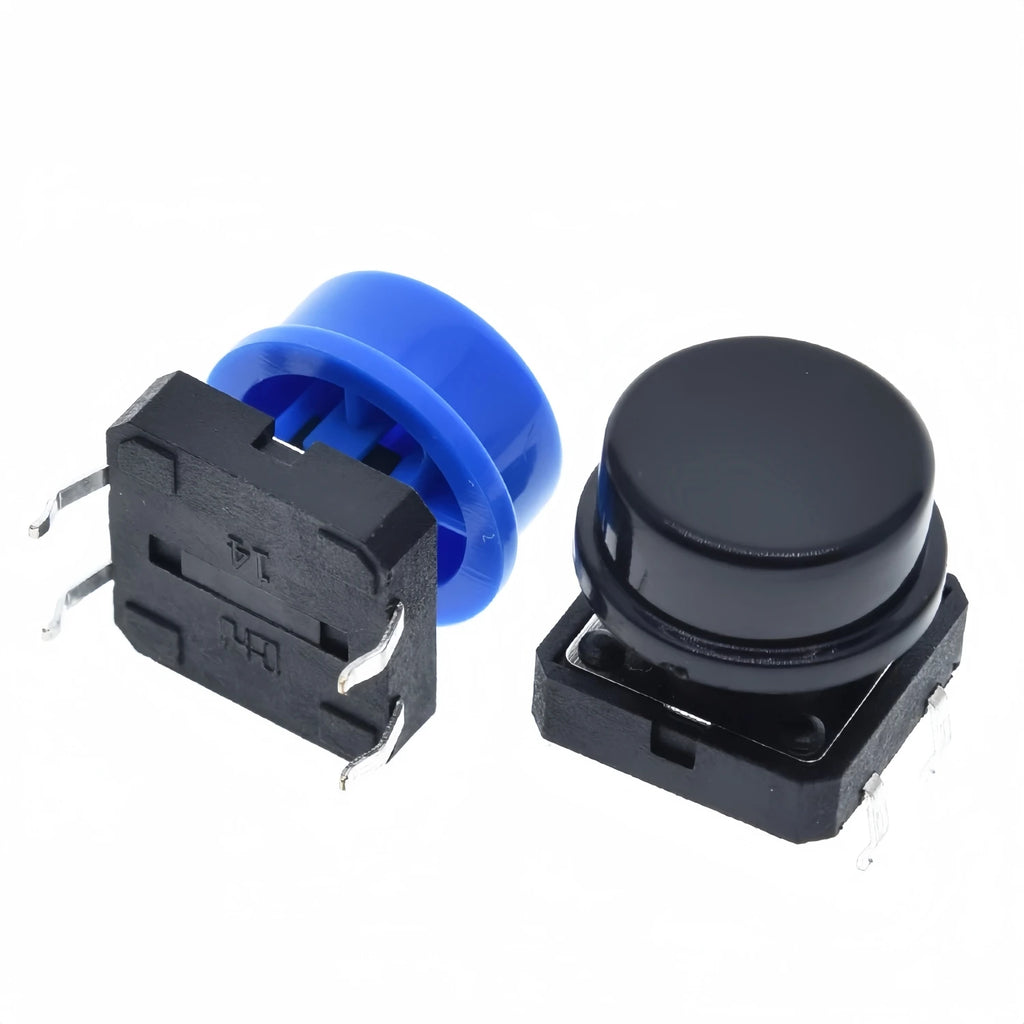 5PCS Tactile Push Button Switch Momentary 12*12*7.3MM Micro switch button + 5PCS Tact Cap(5 colors) for Arduino Switch