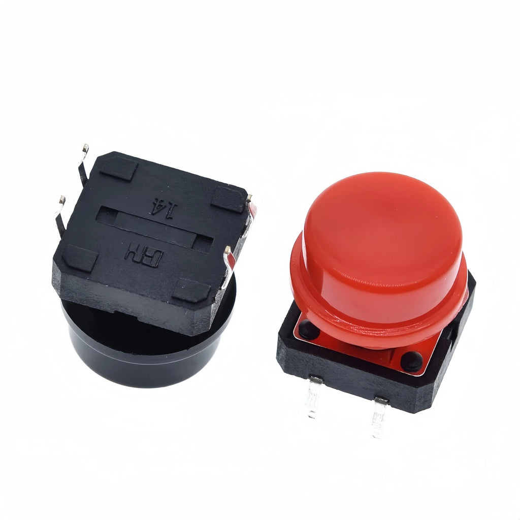 5PCS Tactile Push Button Switch Momentary 12*12*7.3MM Micro switch button + 5PCS Tact Cap(5 colors) for Arduino Switch
